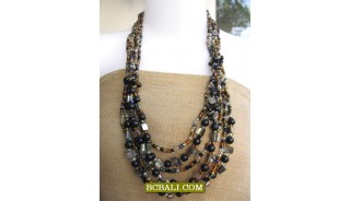 bali handmade necklaces beads multi strand long 